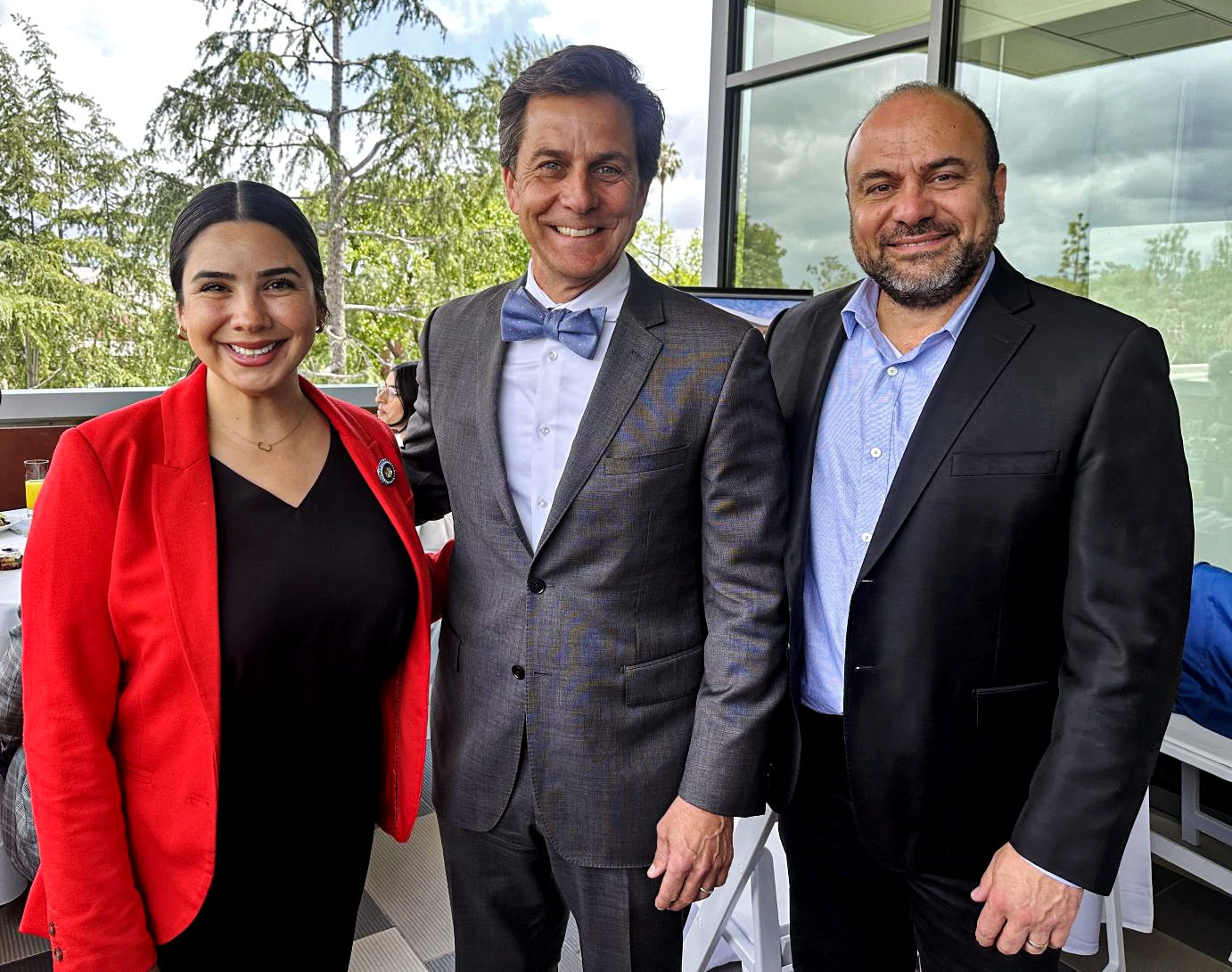 Celeste-Barry-and-Adrin-small copy California Assemblywoman Celeste Rodriguez and Los Angeles Councilmember Adrin Nazarian pose with LAVC President Dr. Barry Gribbons.