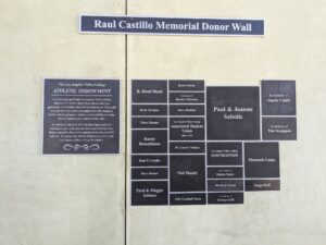 Wall with various plaques
